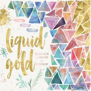水彩插画艺术设计师工具包 Liquid Gold for Photoshop