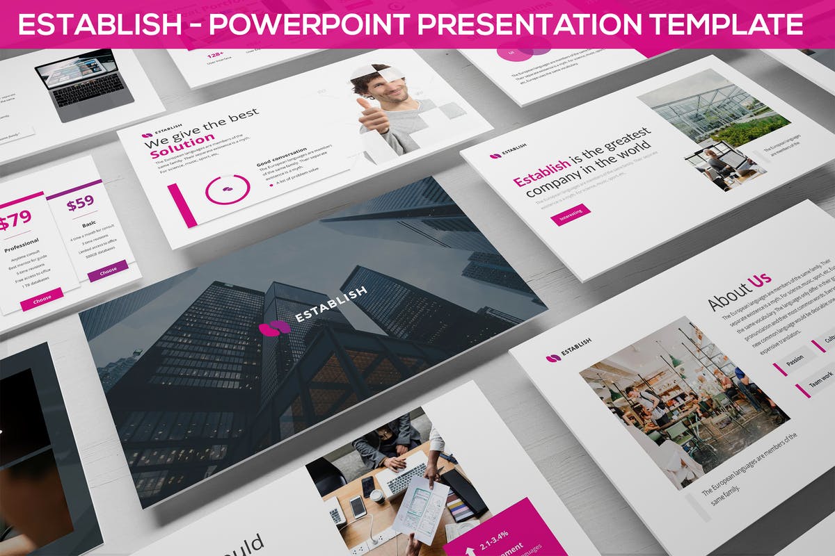 现代创意互联网企业介绍PPT幻灯片设计模板 Establish – Creative Powerpoint Template