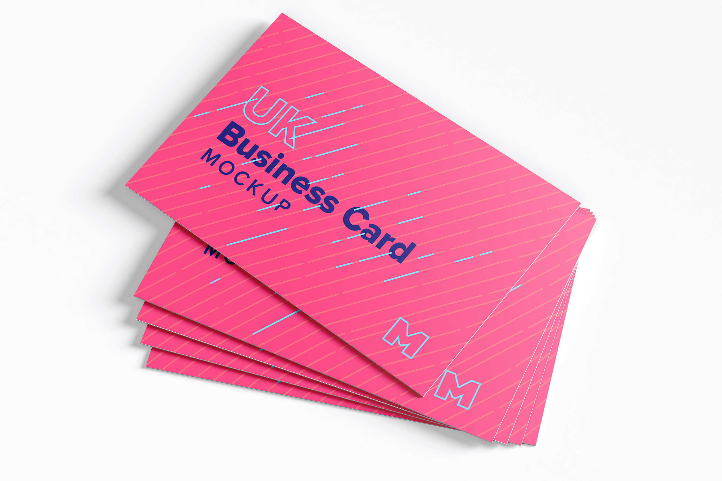 UK标准规格企业名片印刷效果图样机02 UK Business Cards Mockup 02