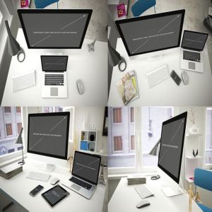 Apple智能产品设备样机套装 Computer Mockup – 14 Poses插图4
