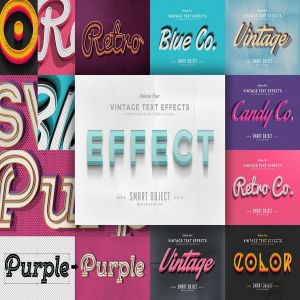 经典复古文本图层样式v4 Vintage Text Effects Vol.4