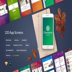 新鲜和时尚的移动UI工具包 Chameleon UI Kit