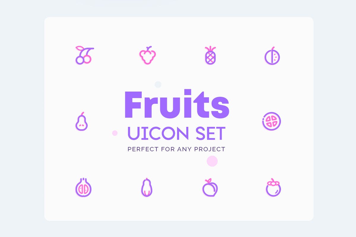 水果＆蔬菜矢量图标素材 UICON Fruits & Vegetables Icons