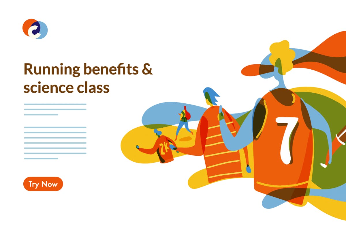 跑步体育运动网站设计概念插画 Running