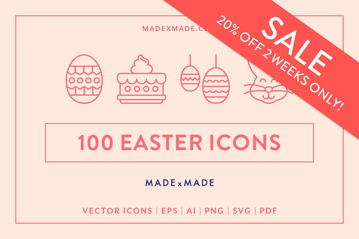 100个复活节线形矢量图标下载[ai,eps,pdf,svg,png]