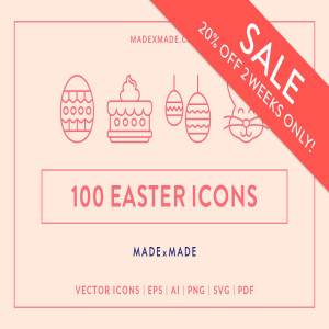 100个复活节线形矢量图标下载[ai,eps,pdf,svg,png]
