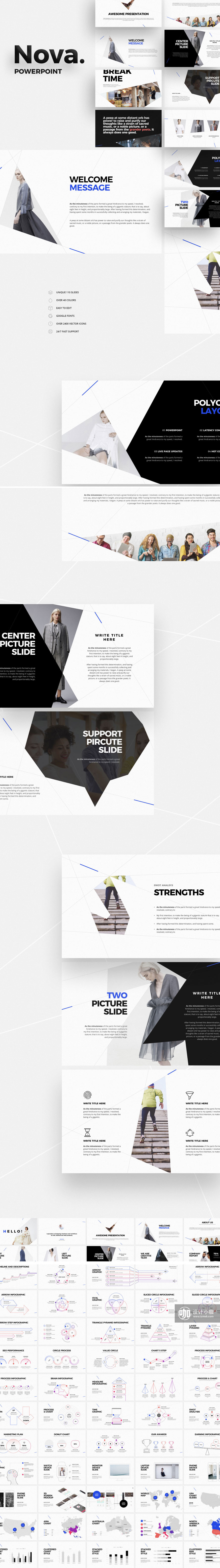 一流设计素材网下午茶：视觉新锐的时尚PPT模版下载[KEY,PPTX]