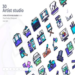 30枚艺术工作室矢量图标下载 30 Artist studio Icons