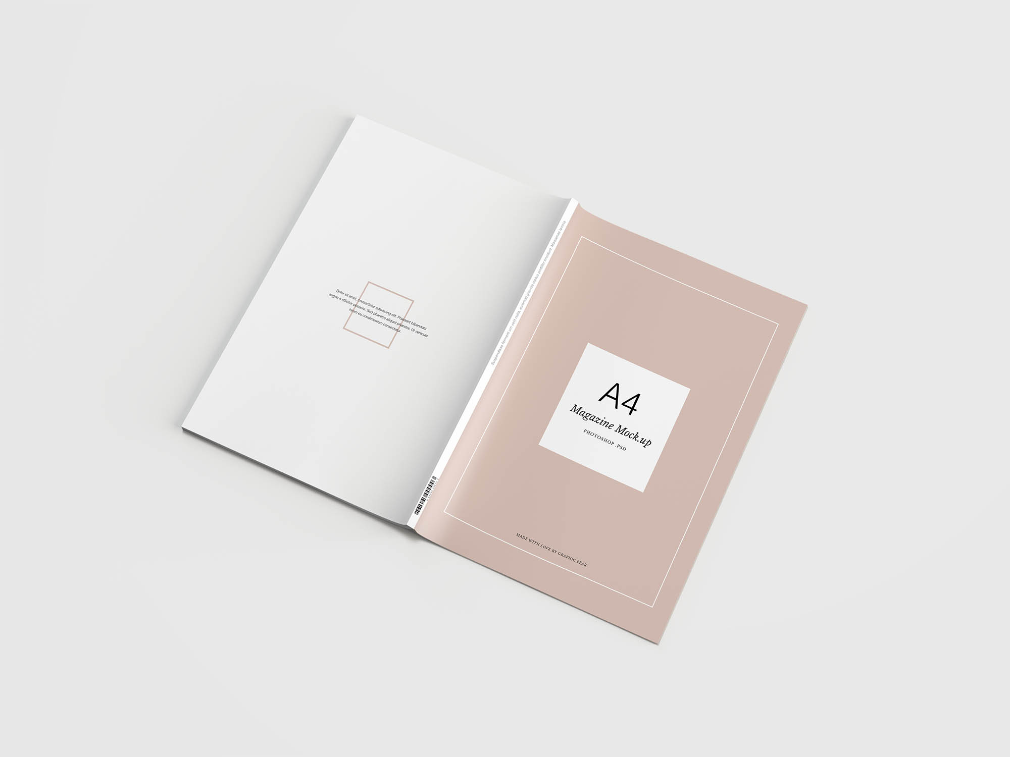 极简风A4规格杂志封面设计效果图样机 Minimal A4 Magazine Mockup