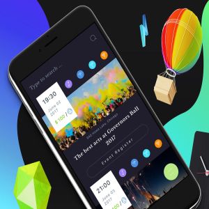 时尚社交类手机APP活动面板UI套件2 Event 2 Mobile Ui