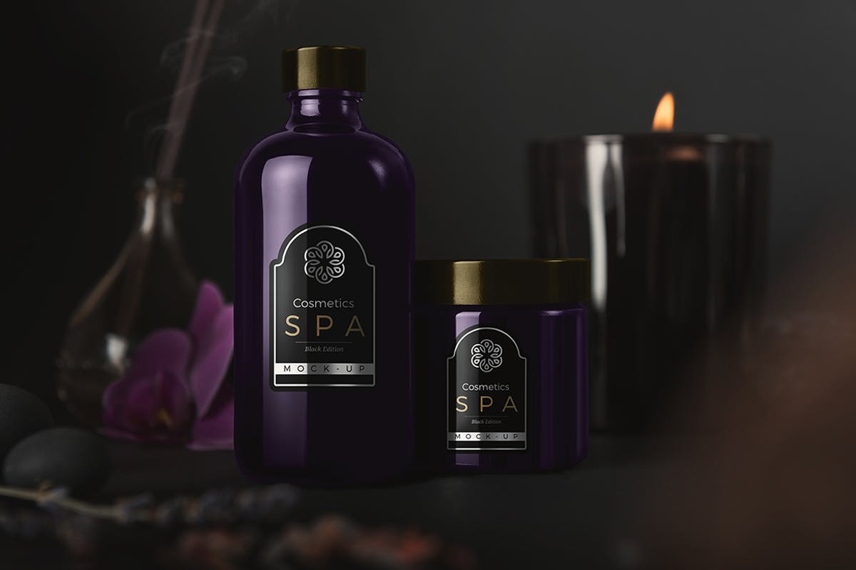 高级SPA美容化妆品样机v.2 SPA Cosmetics Mockup v.2