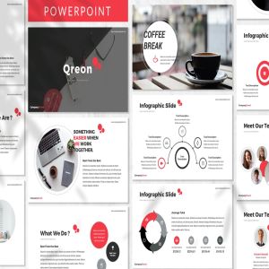 经典简约公司简介PPT幻灯片模板 Qreon – Business Powerpoint Template