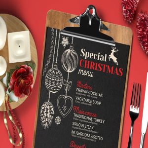 时尚高端圣诞节新年海报DM宣传单设计模板（psd）