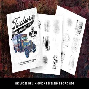 复刻60年代嬉皮巴士残旧生锈外观纹理&PS笔刷 Texture Bus by Von Glitschka