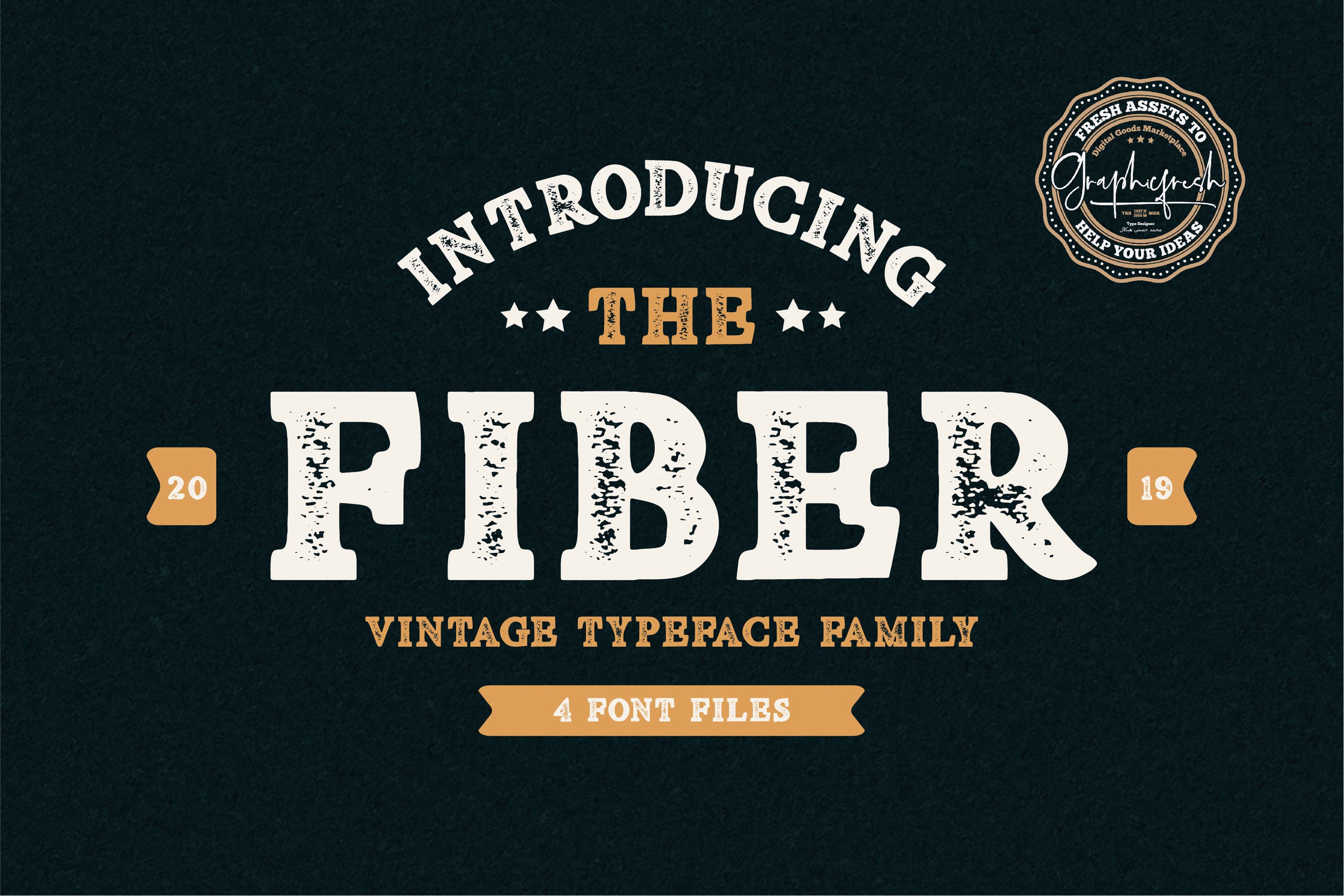 复古装饰风格英文无衬线设计字体下载 Fiber – Vintage Serif Font