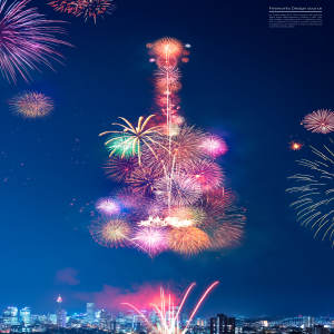 音乐吉他烟花绽放海报设计素材