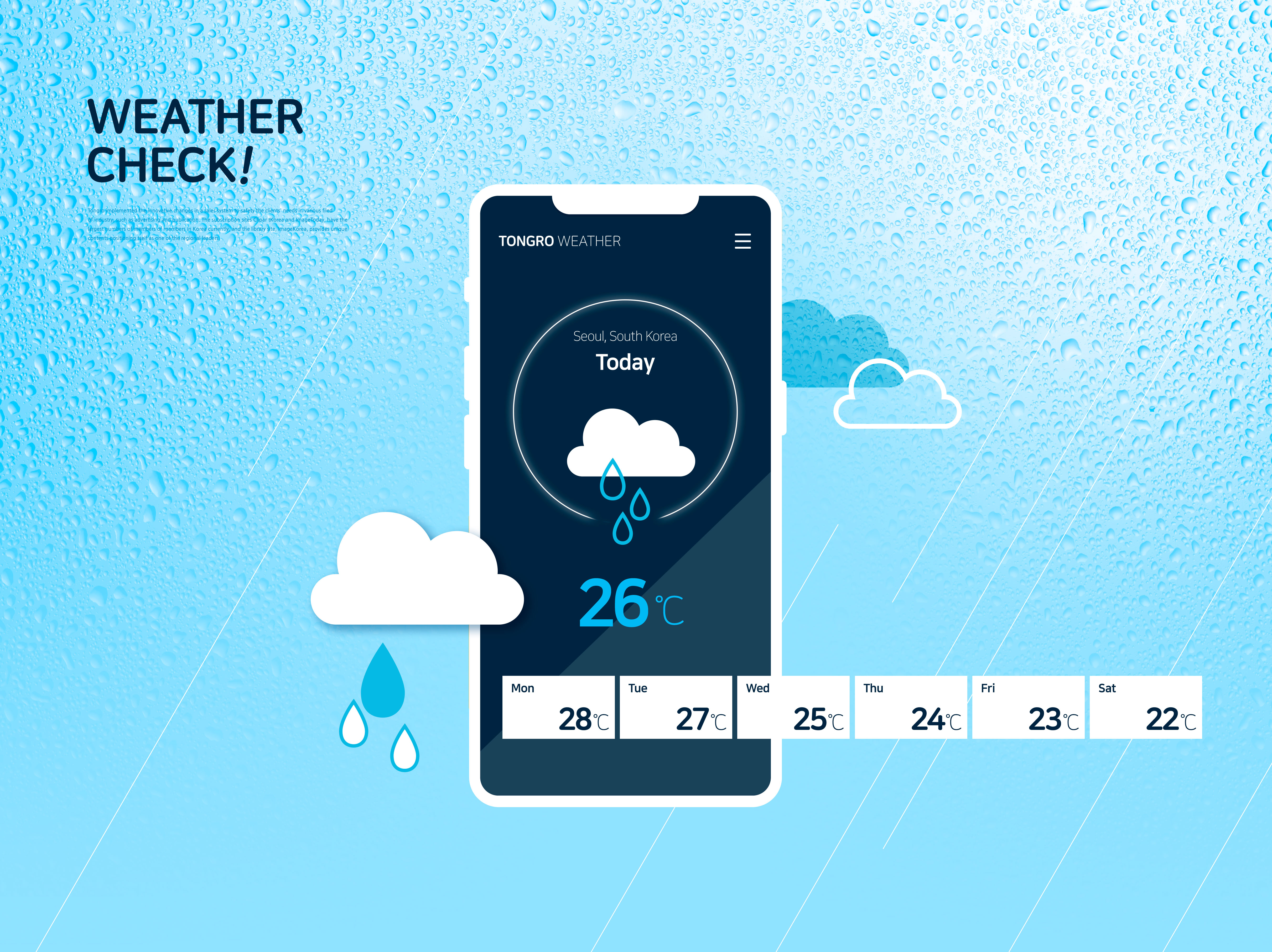 未来一周天气预报数据展示海报设计