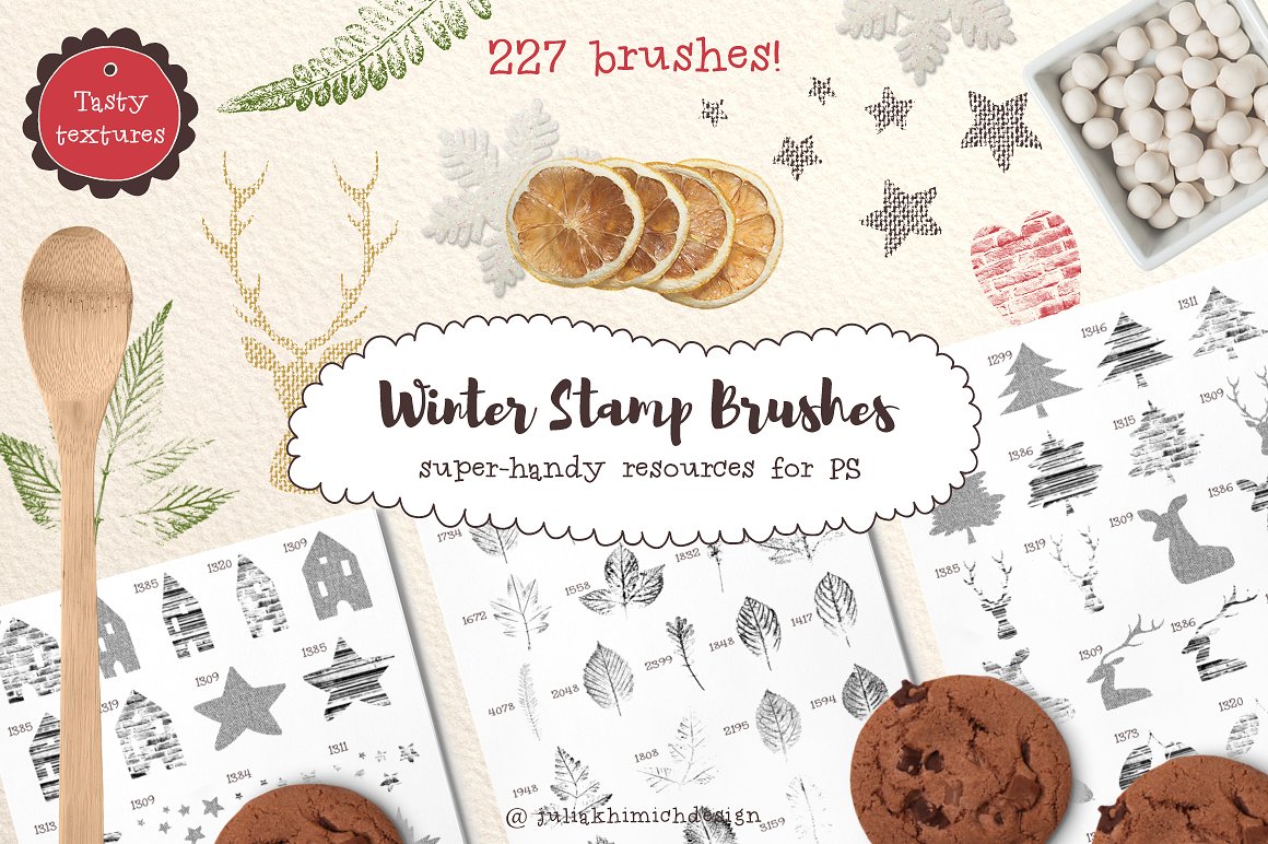 美丽的自然动植物类PS纹理笔刷打包下载[abr]