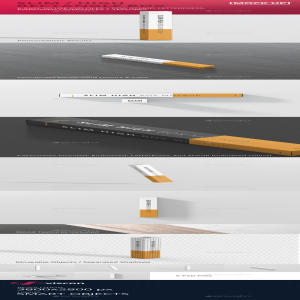 长长的盒子样机展示模板mockups