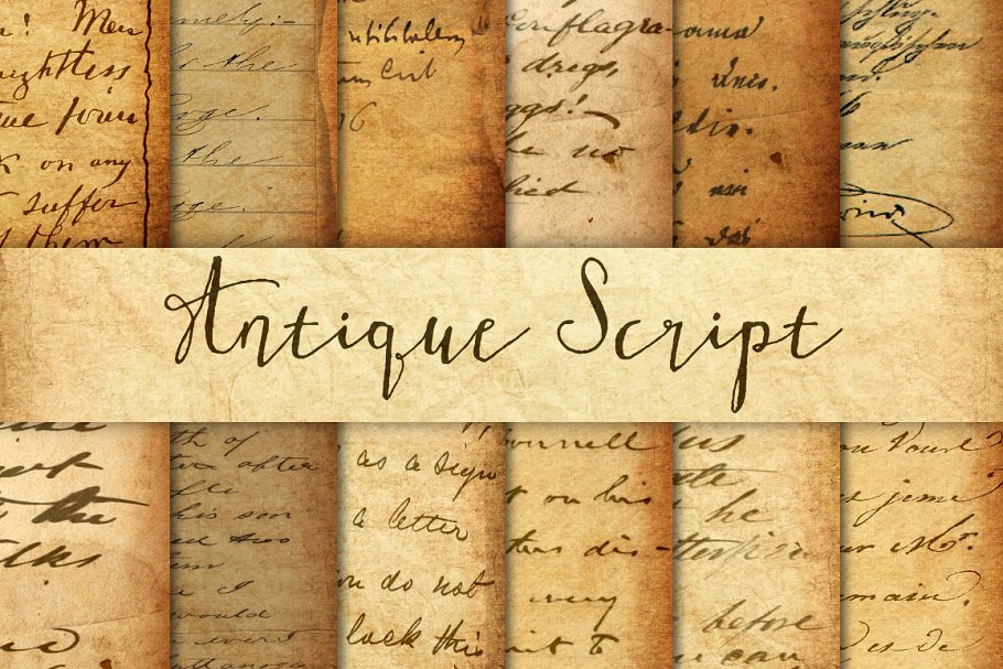 古老草书真迹纸张纹理 Antique Script Textures