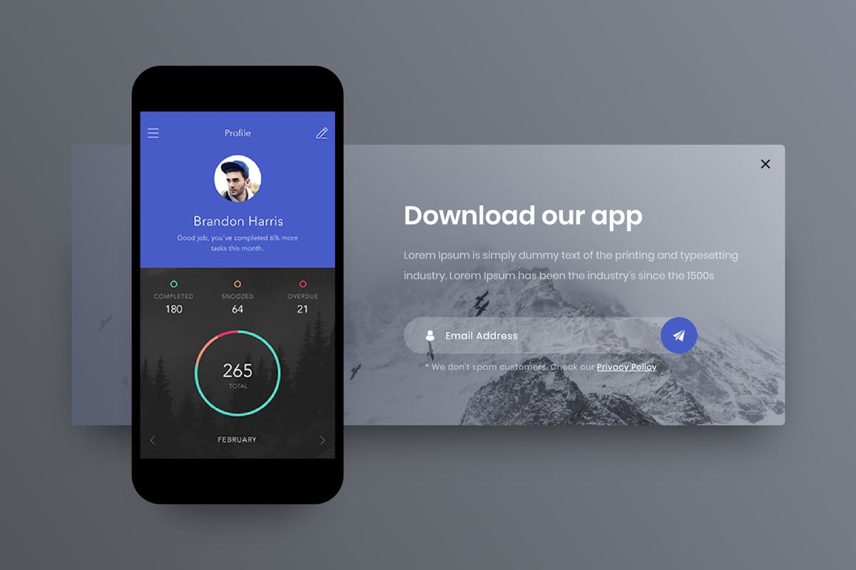 APP应用下载弹窗窗口UI界面设计 for XD Application Popup – Adobe XD