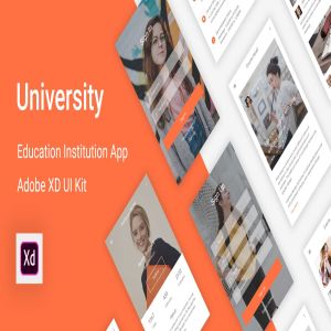 在线教育&视频教育APP应用UI界面设计套件 University – Education & Learning Adobe XD UI Kit