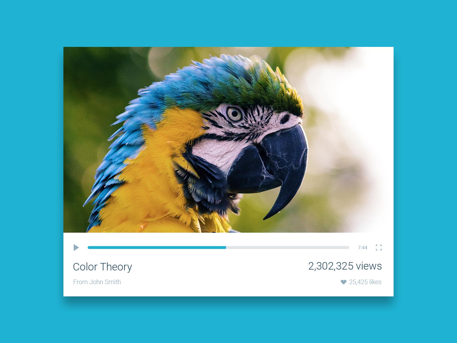 简约在线视频播放器界面 PSD 模板 Video Player UI