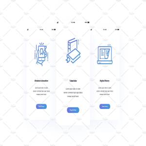 教育主题移动端卡片界面模板 Education Metaphors Cards