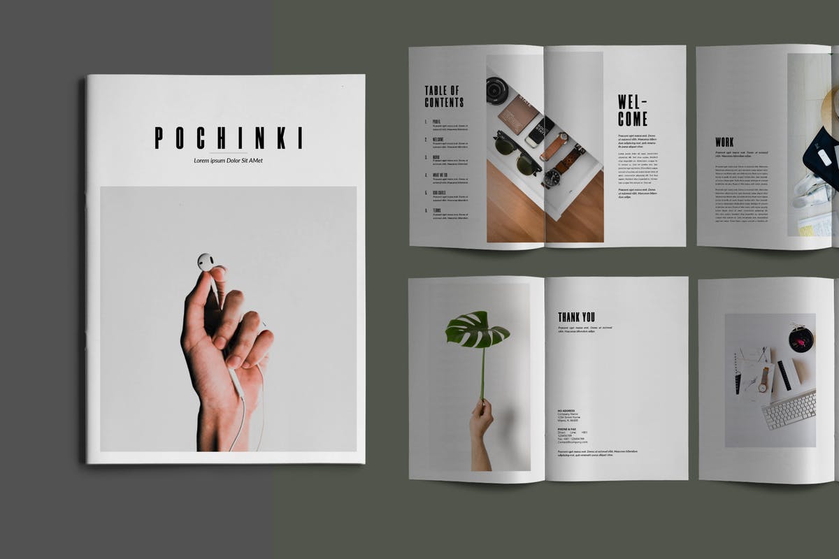 产品目录合作案例演示画册设计模板 Pochinky – Brochure Template