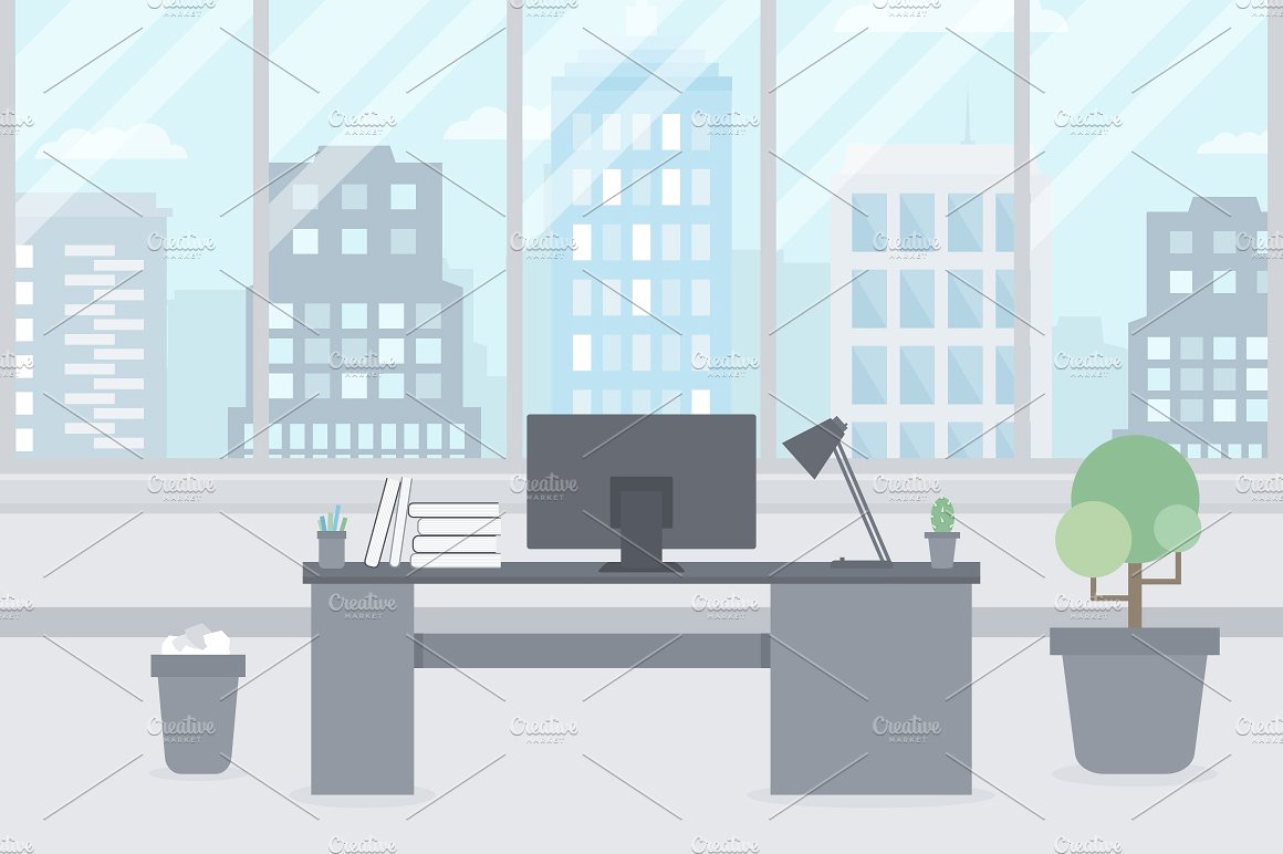 矢量办公室场景插画 Office7