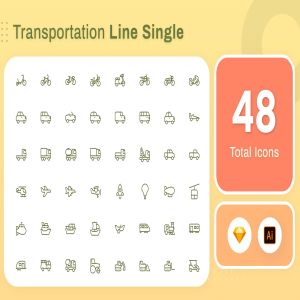 Line Senja图标系列：各种交通工具矢量线性图标 Line Senja – Transportation