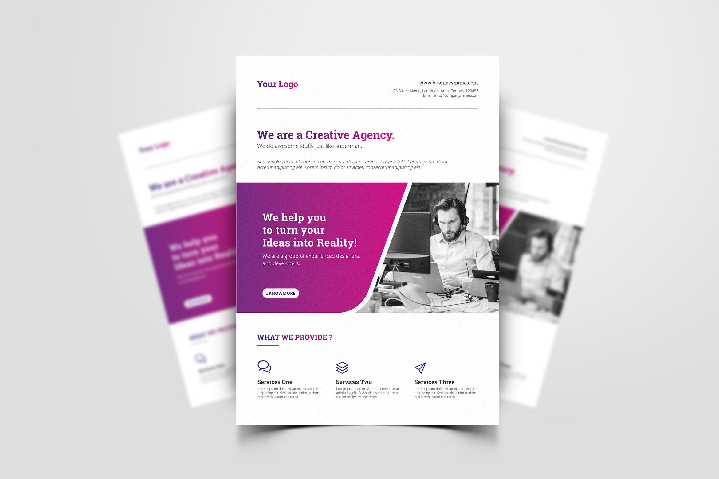 极简创意商业传单&公司传单设计模板 Business Flyer