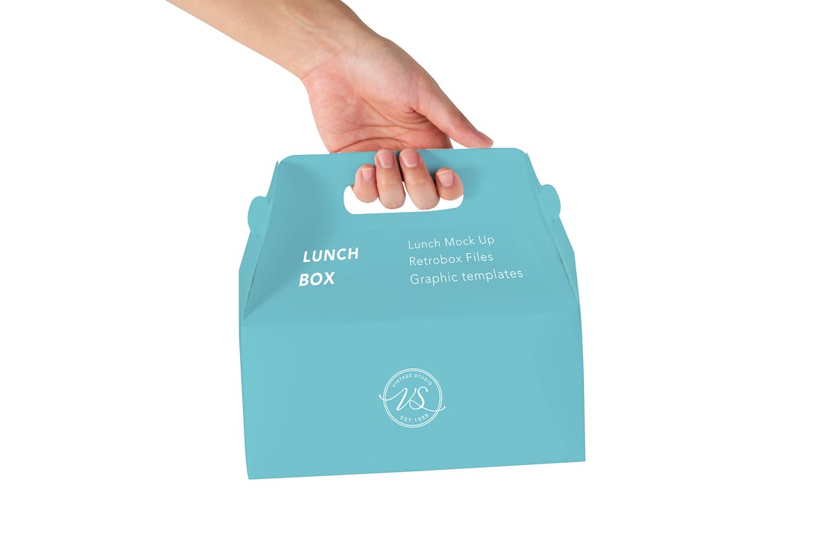 午餐快餐包装盒样机 Lunch Box Mock Up