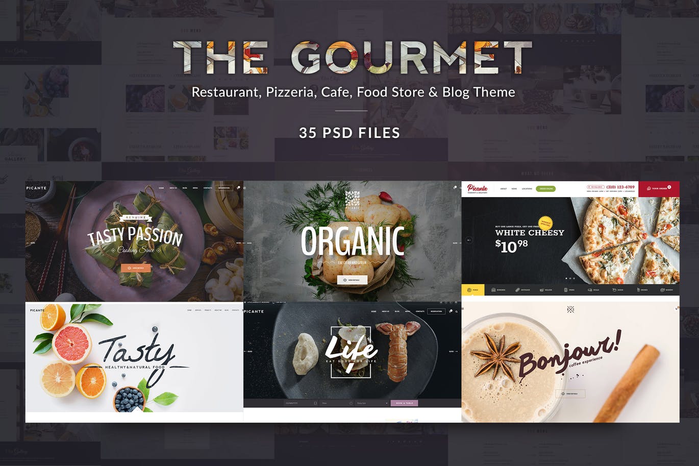 美食&餐厅网站设计PSD模板 Gourmet – Food & Restaurant PSD Template