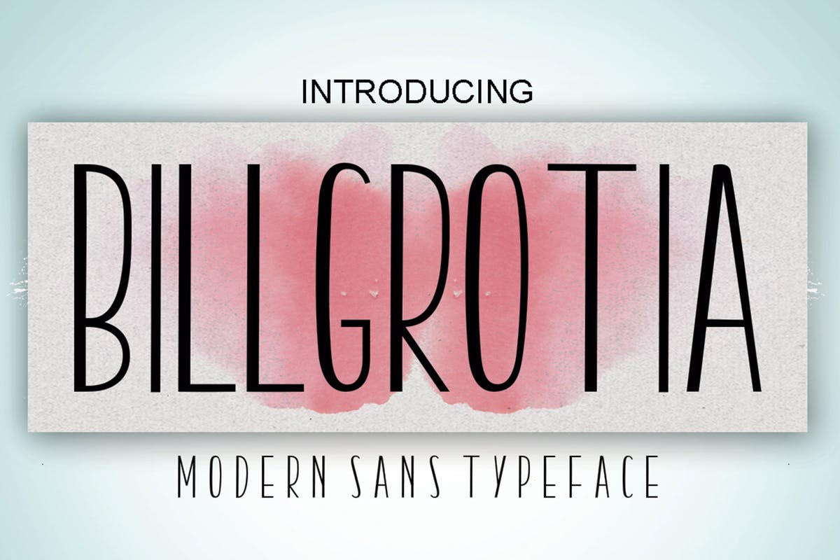 细长手写书法英文无衬线字体 Billgrotia