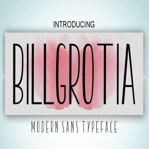 细长手写书法英文无衬线字体 Billgrotia