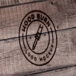 灼烧效果 Logo 展示样机 Wood Burn Logo Mockup插图3