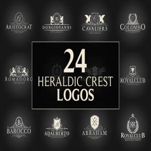 24款复古风格文字图形Logo设计模板 24 Crest Logos Bundle Vol.2插图1