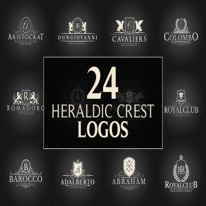24款复古风格文字图形Logo设计模板 24 Crest Logos Bundle Vol.2