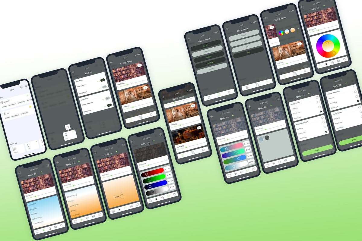 智能家居APP－灯光控制界面设计模板 Light Smarthome Mobile UI – FP