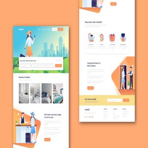 酒店预订/旅行主题网站设计XD模板 Hotel and Travel Website (XD Template)
