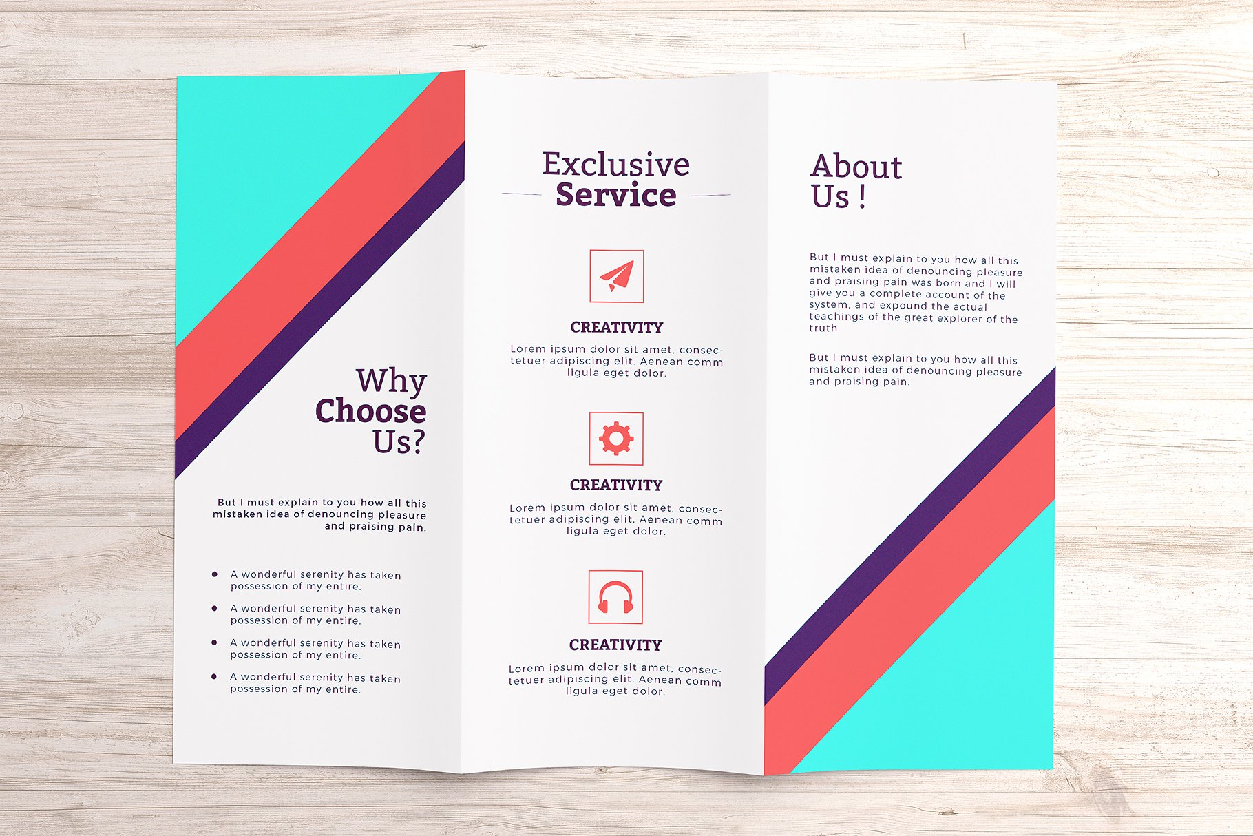 三折宣传传单手册样机模板 Letter-fold brochure Mockups v.3