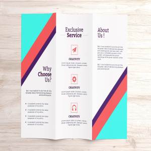 三折宣传传单手册样机模板 Letter-fold brochure Mockups v.3