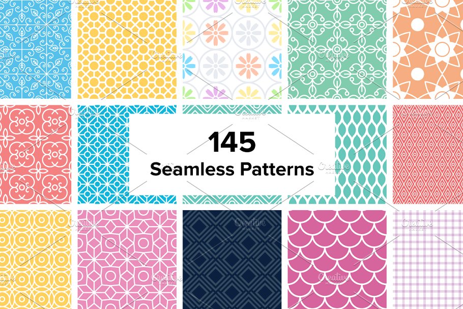 145款重复图形无缝纹理合集 145 Seamless Simple Patterns