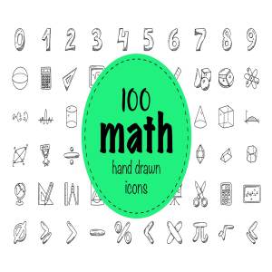 100枚数字涂鸦图标 100 Mathematics Doodle Icons