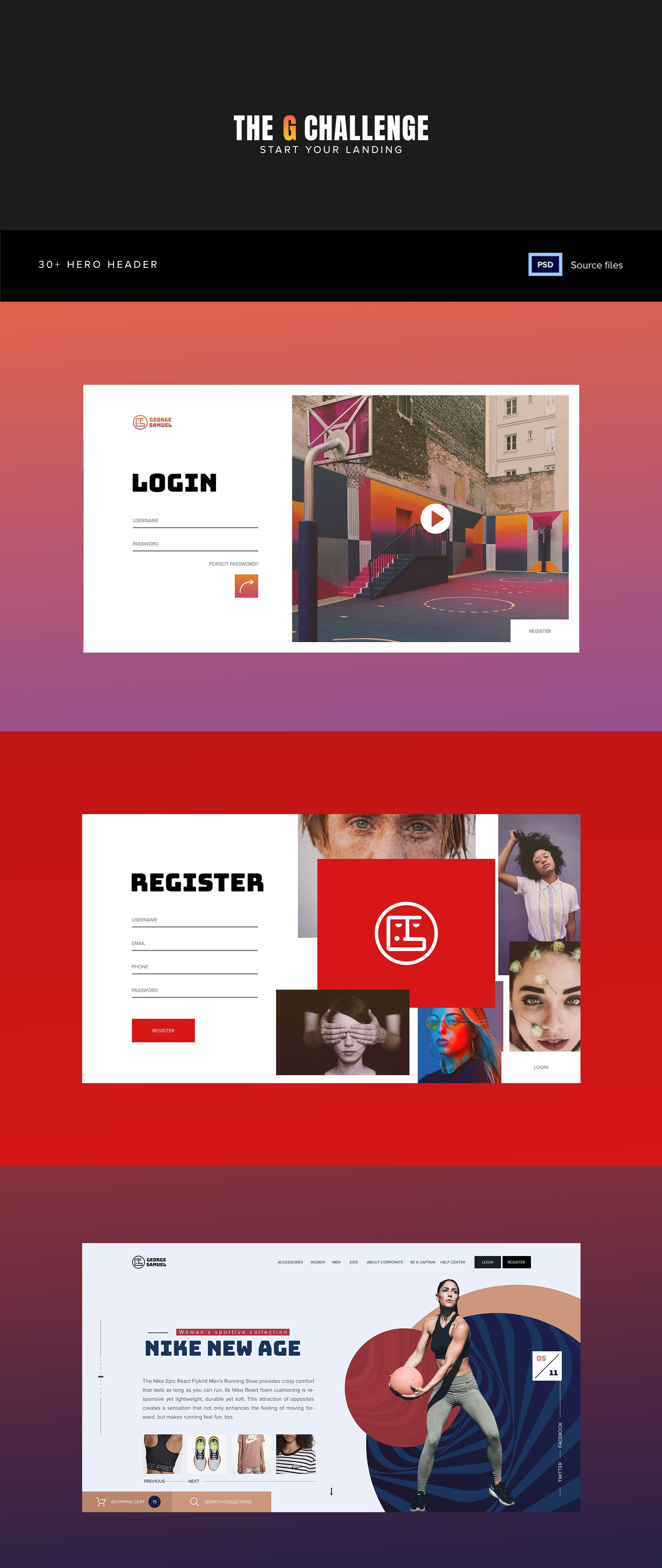 精品：高端大气的多种多样风格的企业产品官网网页模版下载[PSD]