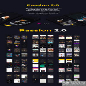 一流设计素材网下午茶：深色酷炫的社交应用APP UI KIT套装下载 [XD]