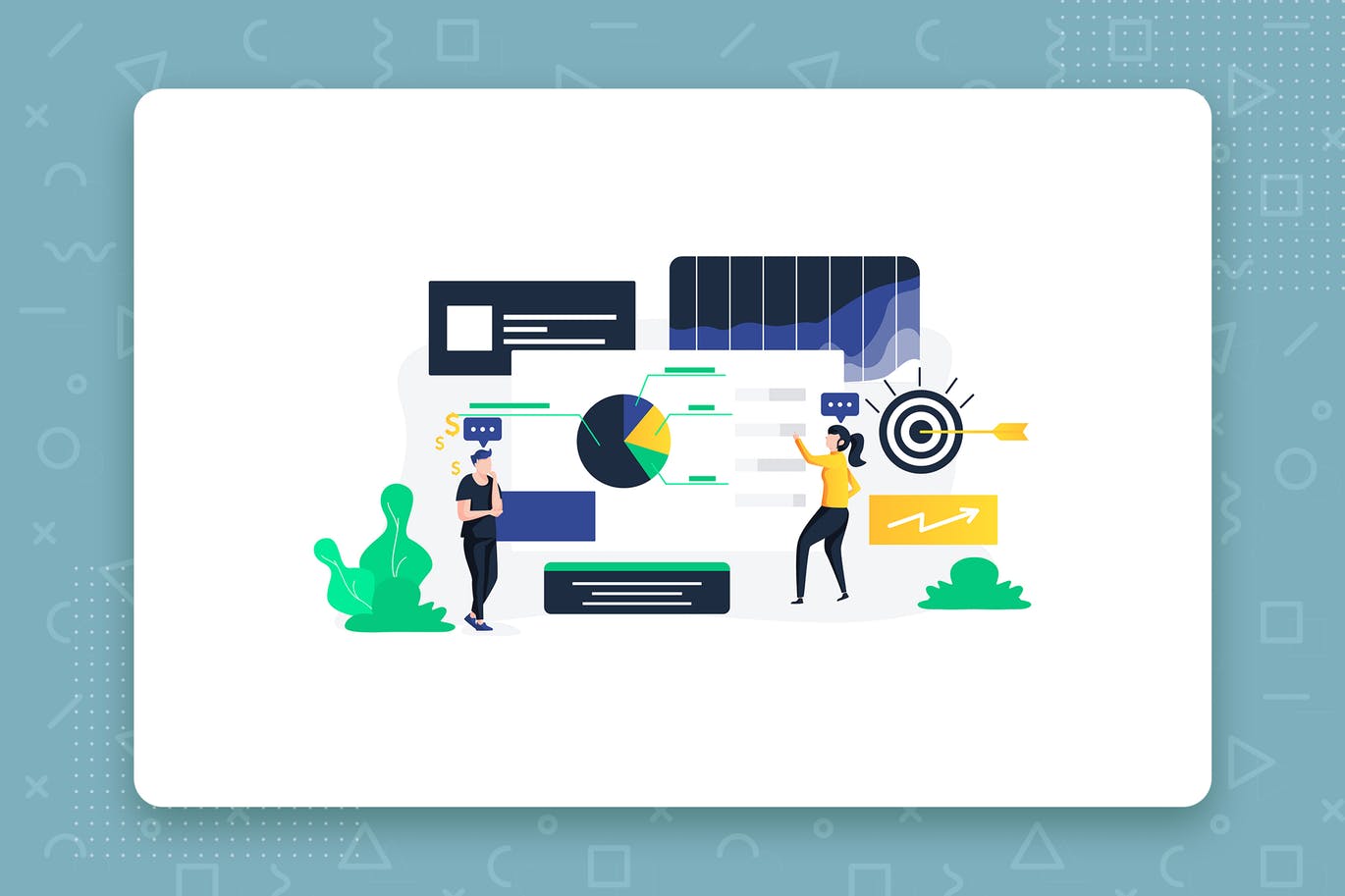 投资解决方案金融主题矢量概念插画 Investment Solution vector illustration concept