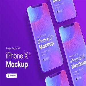 iPhone Xs手机多屏幕平铺演示样机模板 iPhone XS app mobile showcase Mock-Up插图3