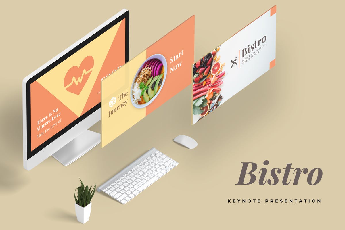 美食餐饮品牌演示Keynote幻灯片模板 Bistro Restaurant Keynote Presentation
